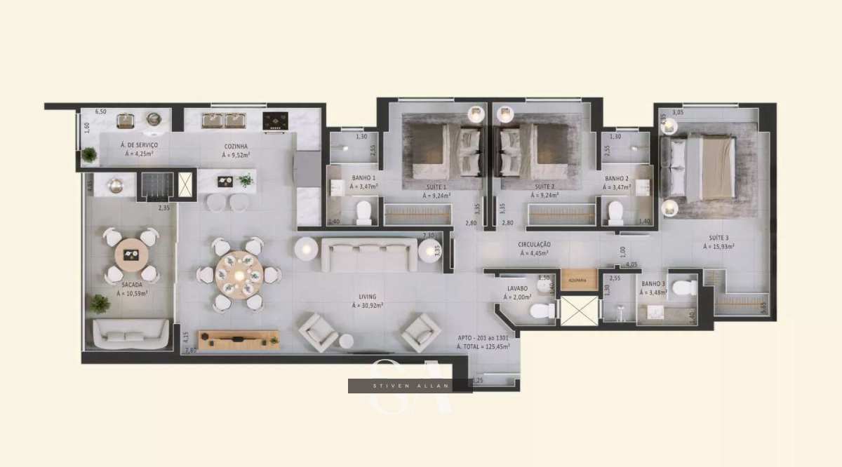 Apartamento, 3 quartos, 220 m² - Foto 6